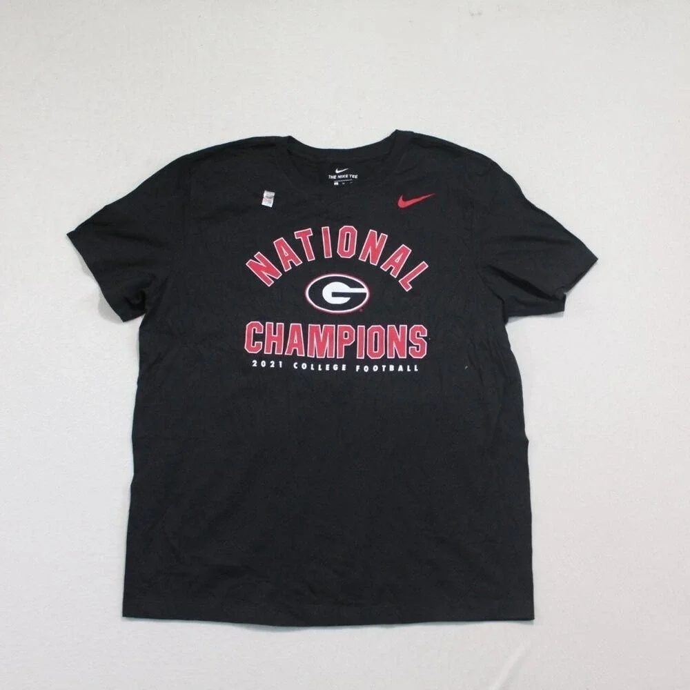 Nike Tee Shirt Black National Champions Georgia Casual Size XL